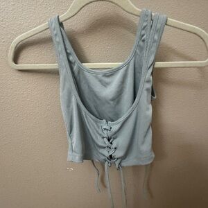 Cider green lace up top